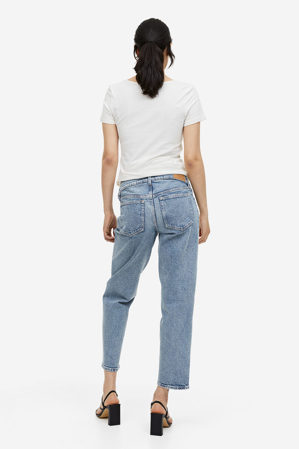 H&M MAMA Straight Ankle Jeans Helles Denimblau