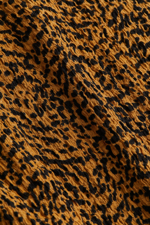 H&M Textured Jersey Dress Dark Beige/patterned