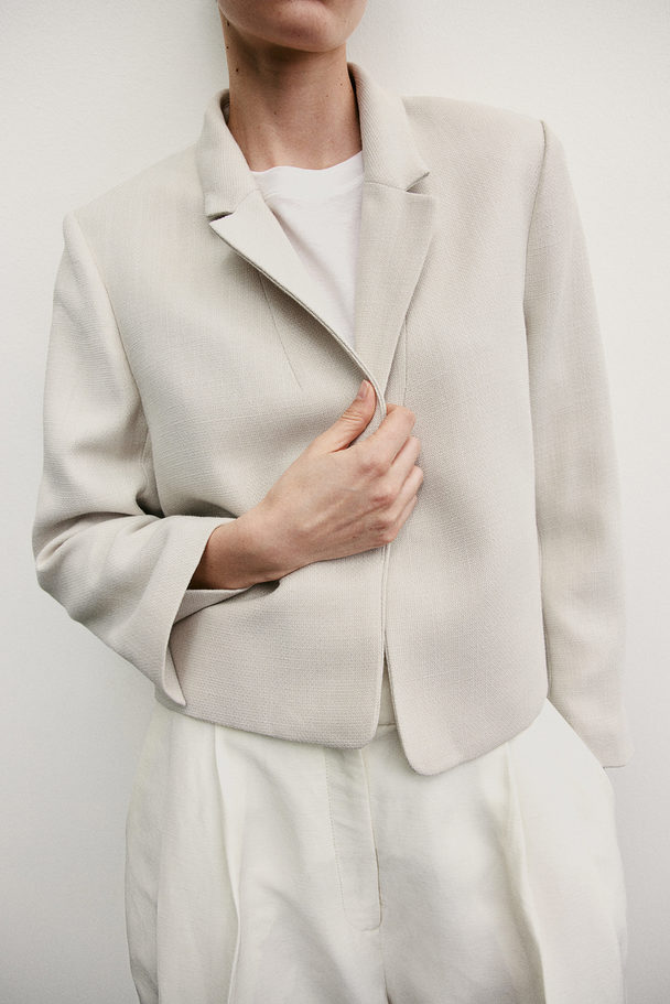 H&M Slit-cuff Blazer Light Beige