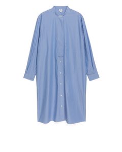 Hemdkleid aus Popeline Blau/Weiß