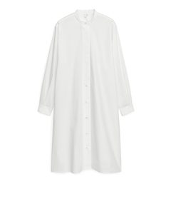 Poplin Shirt Dress White