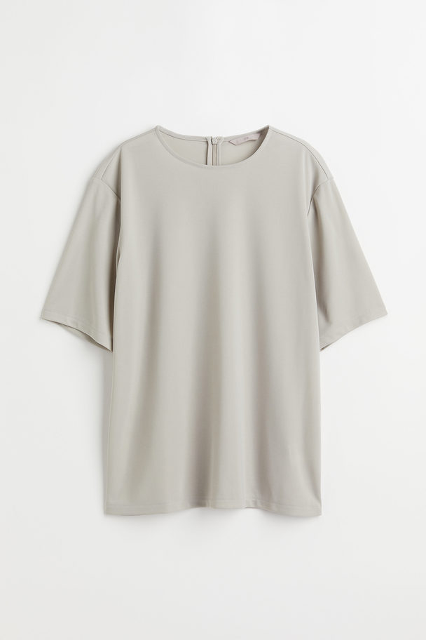 H&M Oversized T-Shirt Helles Greige