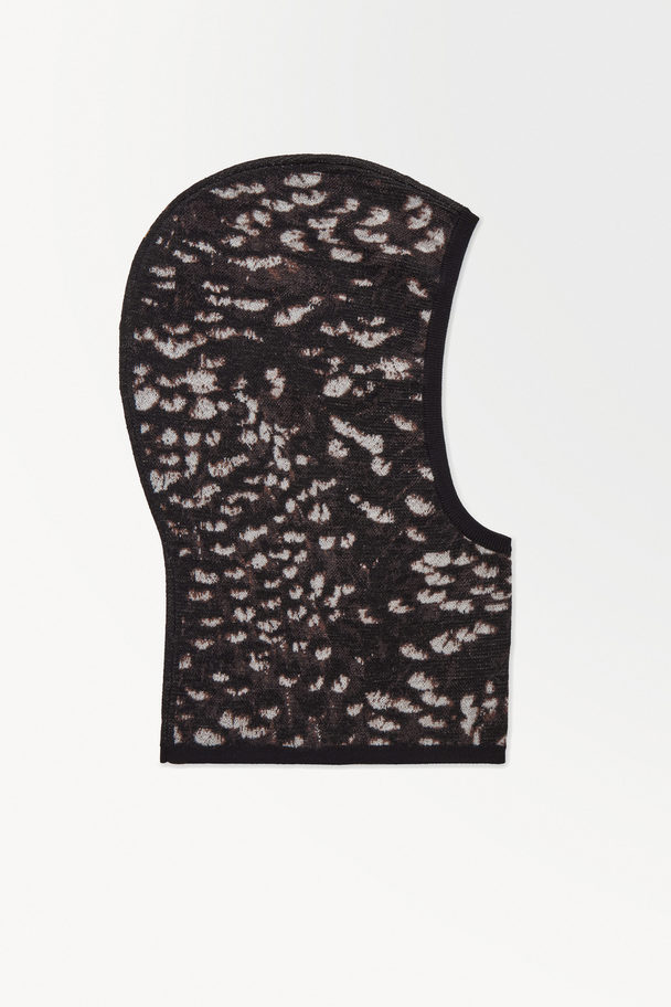 COS The Feather-print Balaclava Dark Brown / Feather Print