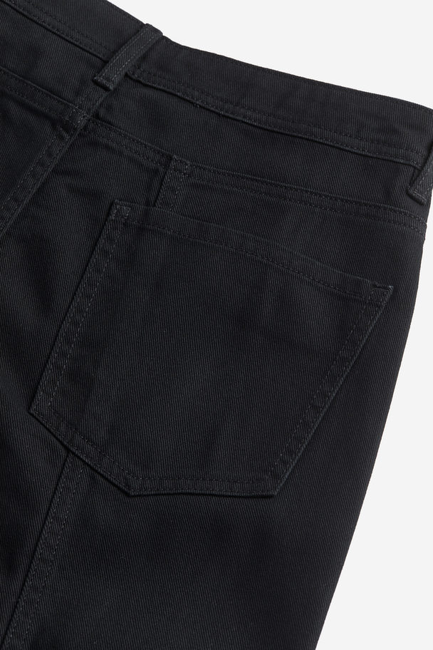 H&M Wide Twill Trousers Black