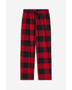 Pyjamahose aus Baumwolle Rot/Kariert