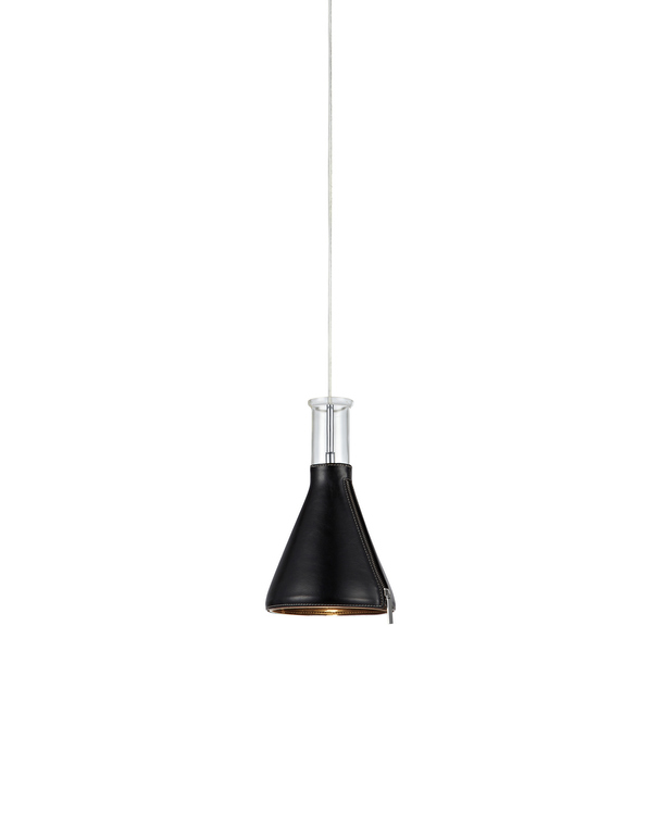 Markslöjd Hanglamp met ritssluiting 1L holder/chroom/zwart