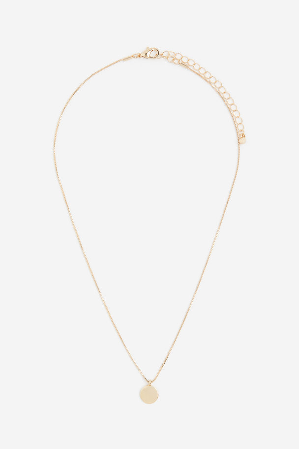 H&M Box Chain Pendant Necklace Gold-coloured