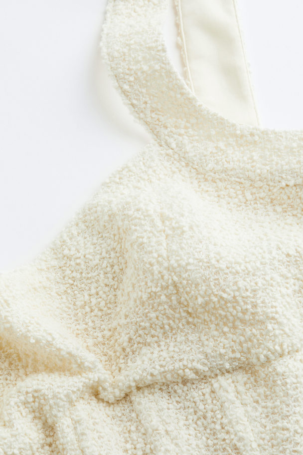 H&M Textured-weave Corset Top Cream
