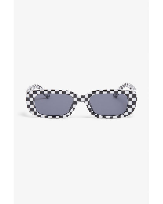 Monki Oval Framed Sunglasses Checkerboard