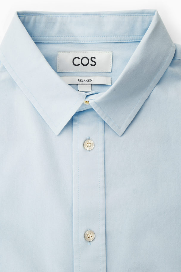 COS Relaxed-fit Poplin Shirt Light Blue