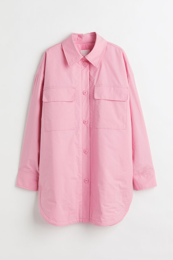 H&M Wattierte Hemdjacke Rosa