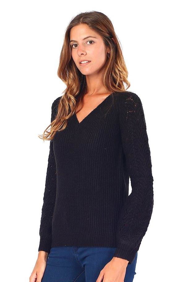 William de Faye V-neck Sweater With With Open Sleeves