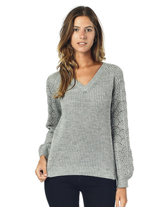 V-neck Sweater With With Open Sleeves