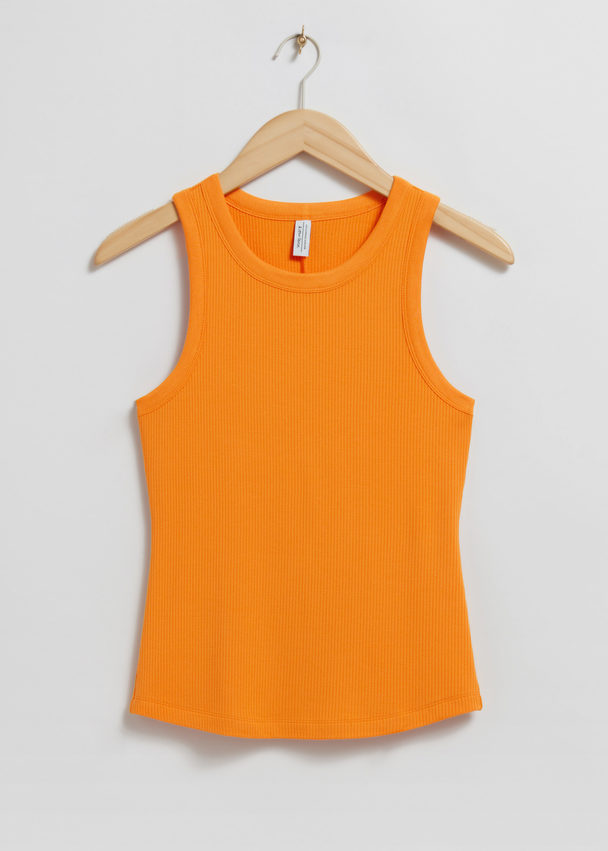 & Other Stories Fitted Tank Top Orange