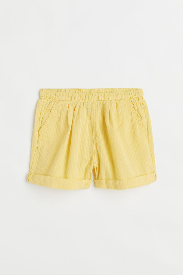 H&M Seersucker Shorts Yellow
