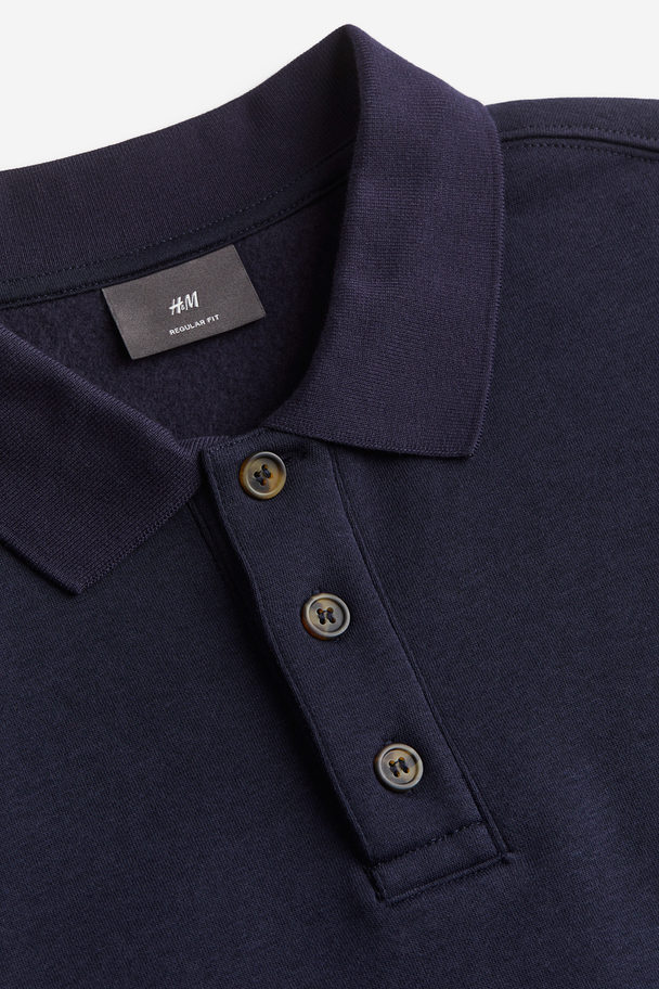 H&M Poloshirt Regular Fit Marineblå