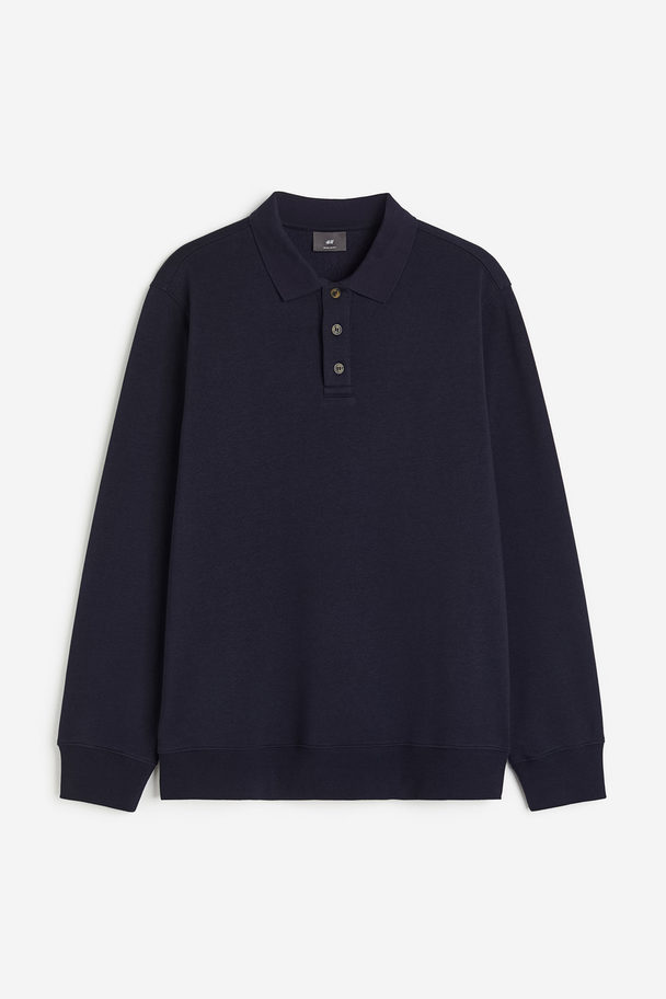 H&M Regular Fit Polo Shirt Navy Blue