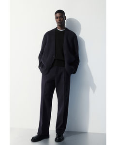 The Relaxed Wool Trousers Navy