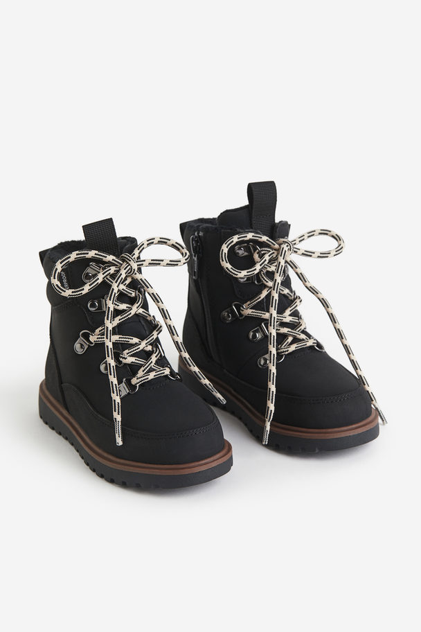 H&M Waterproof Lace-up Boots Black