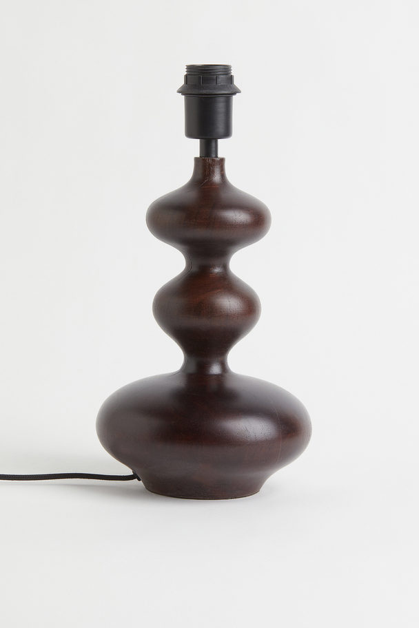 H&M HOME Wooden Lamp Base Dark Brown