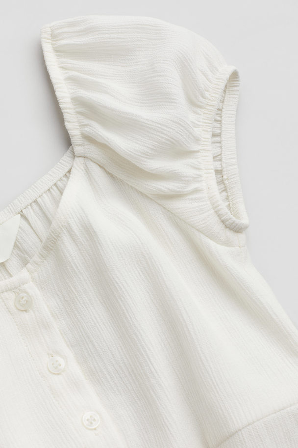 H&M Skaterkleid mit Puffärmeln Weiß
