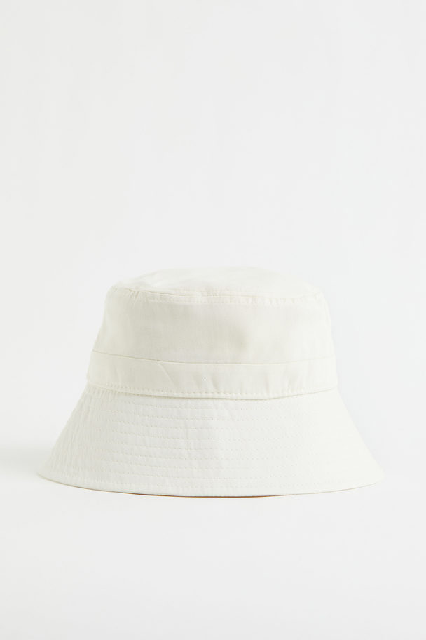 H&M Wide-brimmed Bucket Hat Cream