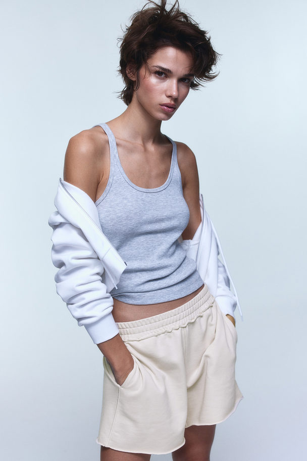 H&M Pull On-sweatshorts Lys Beige