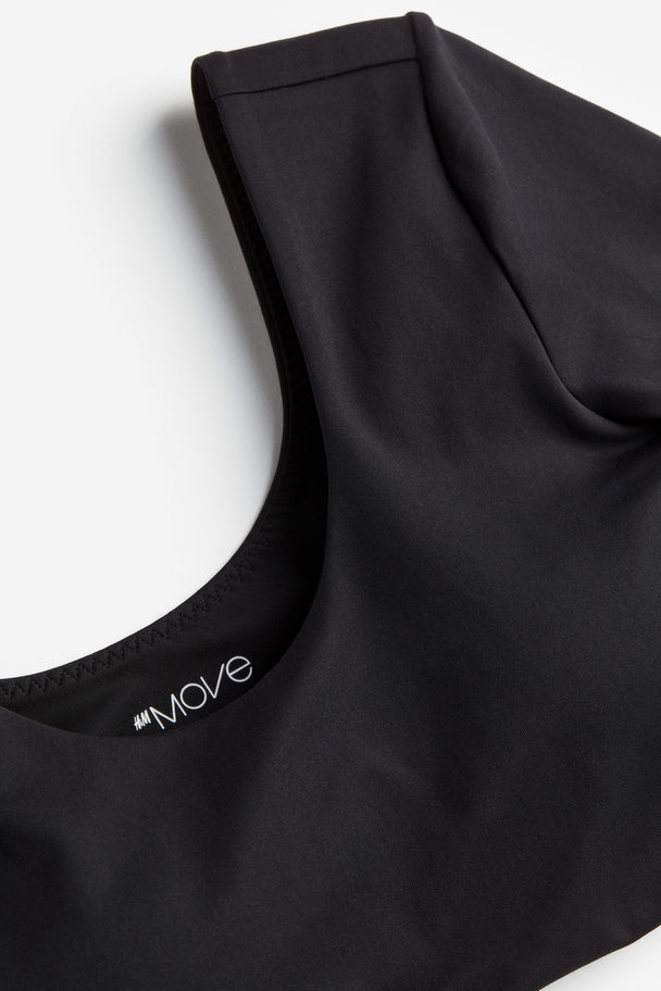 H&M Drymove™ Long-sleeved Sports Crop Top Black