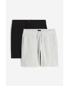 Set Van 2 Shorts - Regular Fit Zwart/grijs Gemêleerd