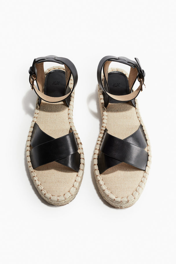 H&M Espadrille-sandalen Zwart