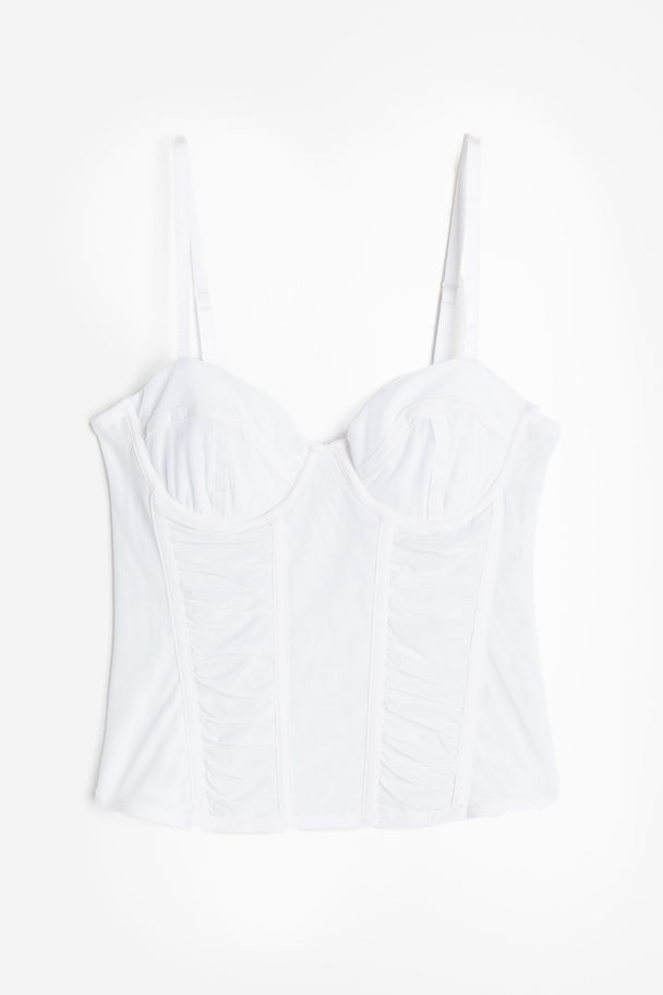 H&M Mesh Bustier Top White