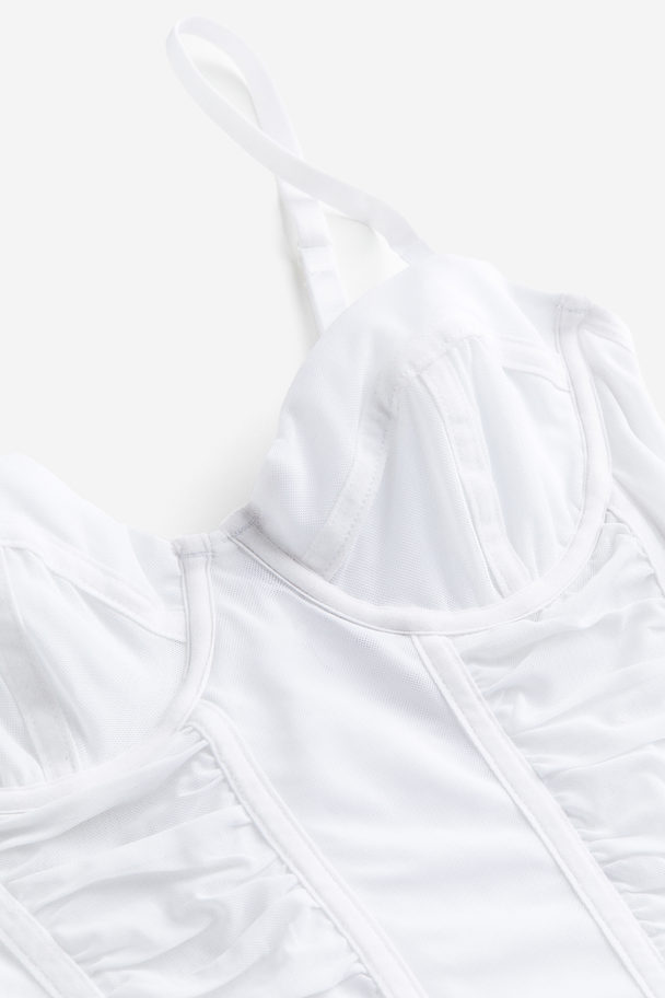 H&M Mesh Bustier Top White