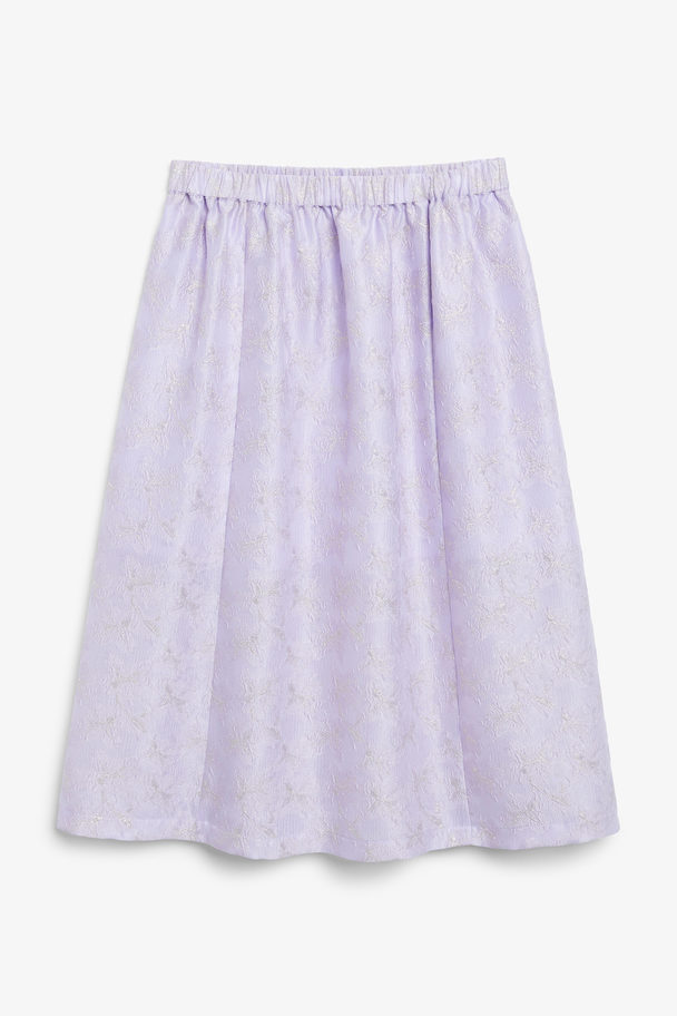 Monki Floral Jacquard Purple Midi Skirt Jacquard Purple Midi Skirt