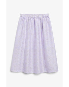 Floral Jacquard Purple Midi Skirt Jacquard Purple Midi Skirt