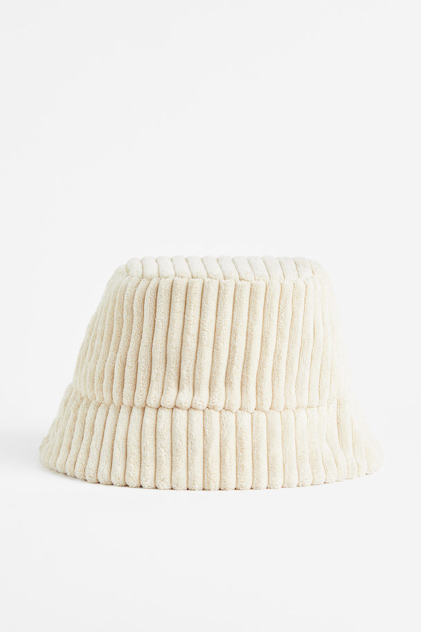 H&M Bucket Hat aus Cord Hellbeige