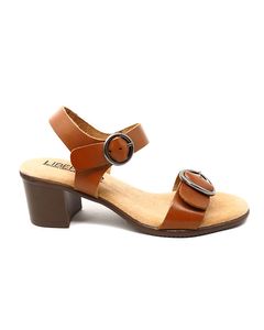 Opal High Heel Sandal In Tan Leather