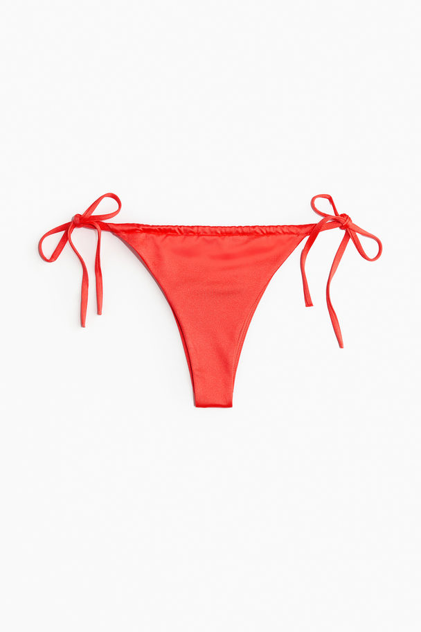 H&M Bikinitruse String Med Knyting Orange/shiny