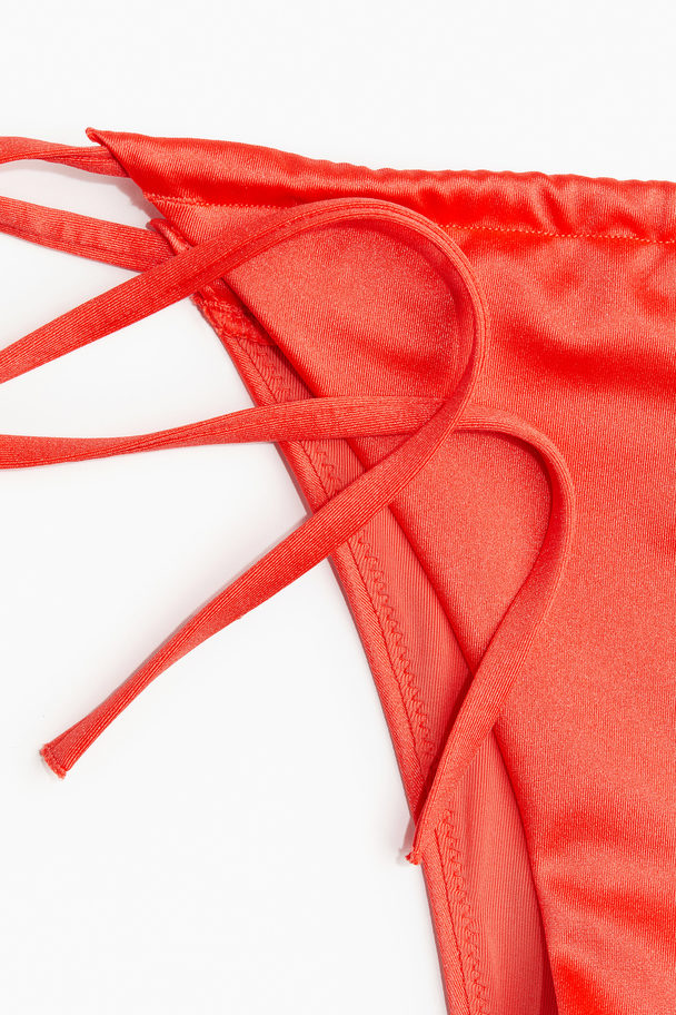 H&M Bikinitanga Med Knytband Orange/glansig