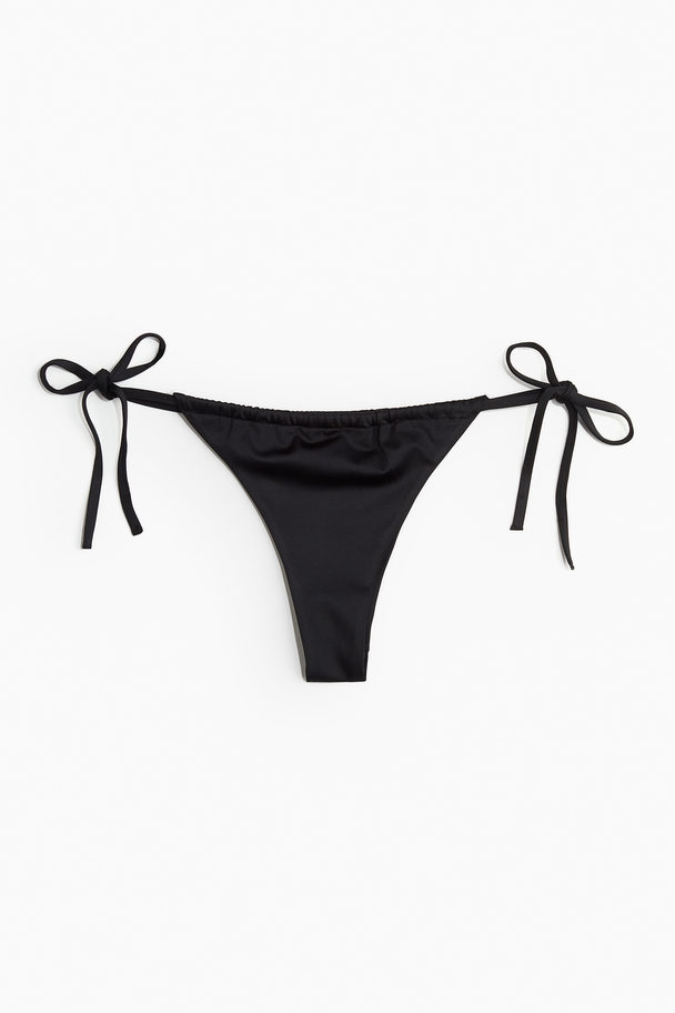H&M Tie Tanga Bikini Bottoms Black