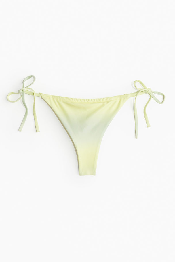 H&M Tie Tanga Bikini Bottoms Light Yellow/ombre