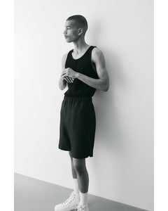 Knielange Shorts in Relaxed Fit Schwarz