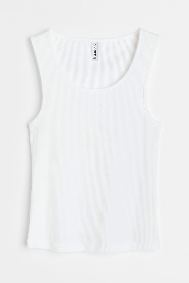 H&M Ribbed Cotton Vest Top White