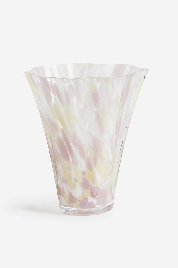 H&M HOME Vase I Glas Lys Rosa/mønstret