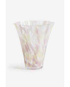 Vase I Glas Lys Rosa/mønstret