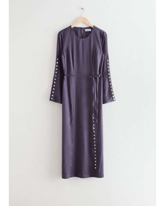& Other Stories Buttoned Midi Dress Purple