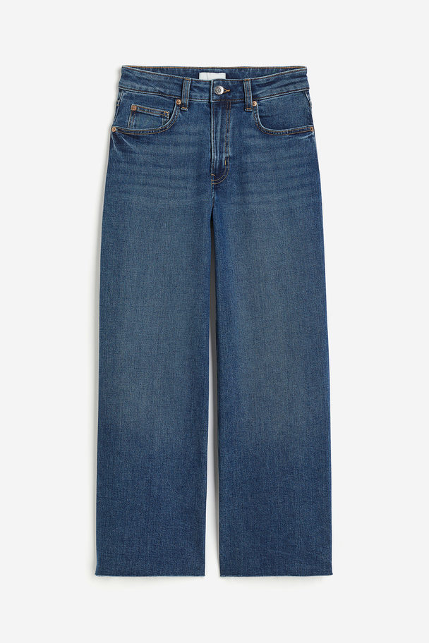 H&M Wide High Ankle Jeans Denimblau