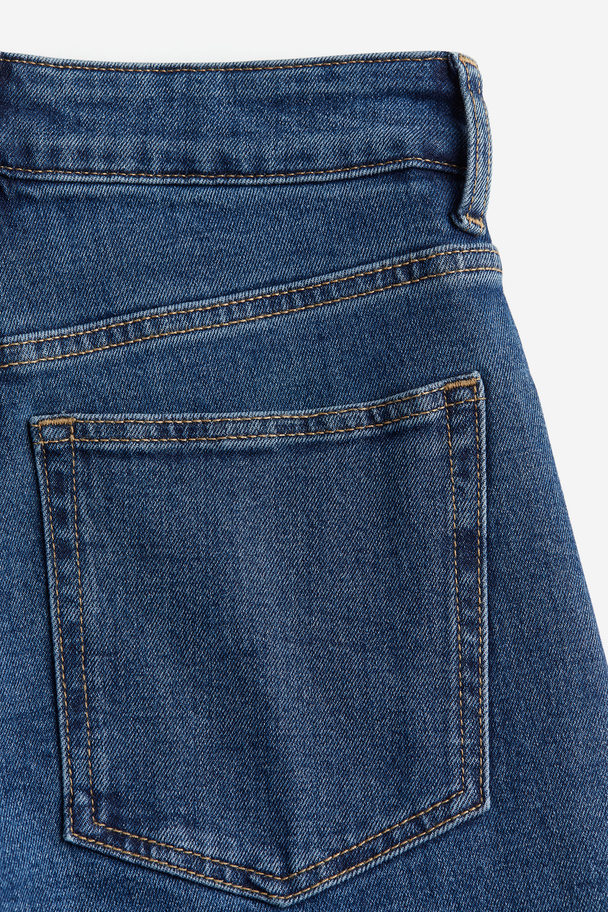 H&M Wide High Ankle Jeans Denimblau