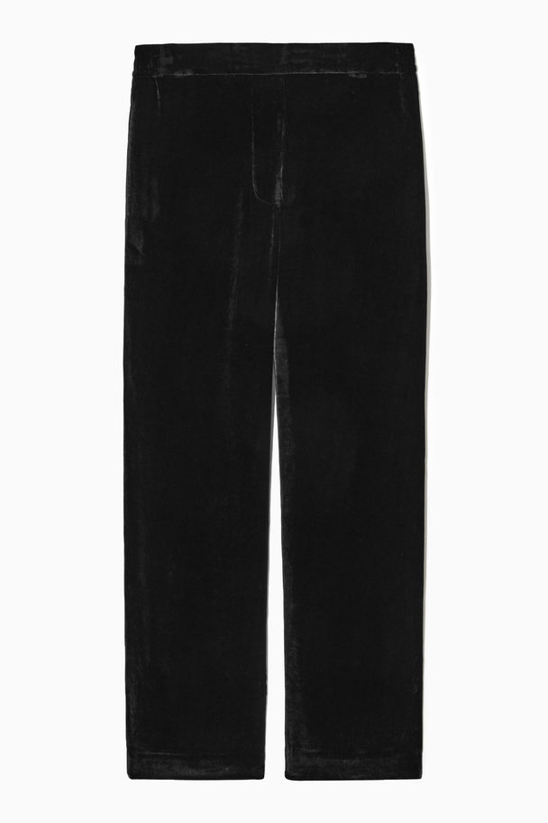 COS Straight-leg Velvet Trousers Black