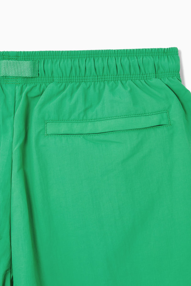 COS Nylon Drawstring Swim Shorts Green