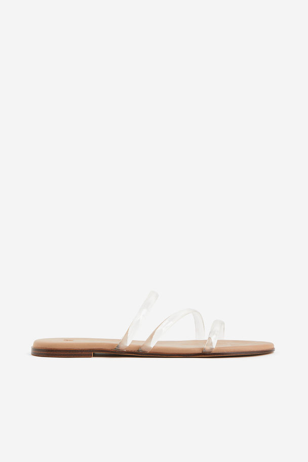 H&M Slip In-sandaler Transparent/mörkbeige